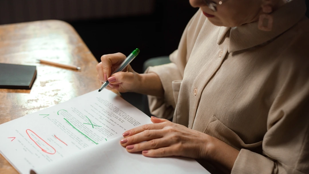 Freelance proofreader working from home, providing flexible income opportunities for people with chronic pain.