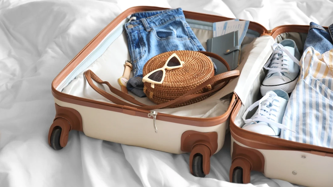 A selection of travel essentials suitable for women with chronic conditions