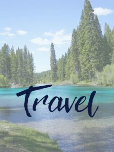 An image that says Travel that leads to Travel category posts